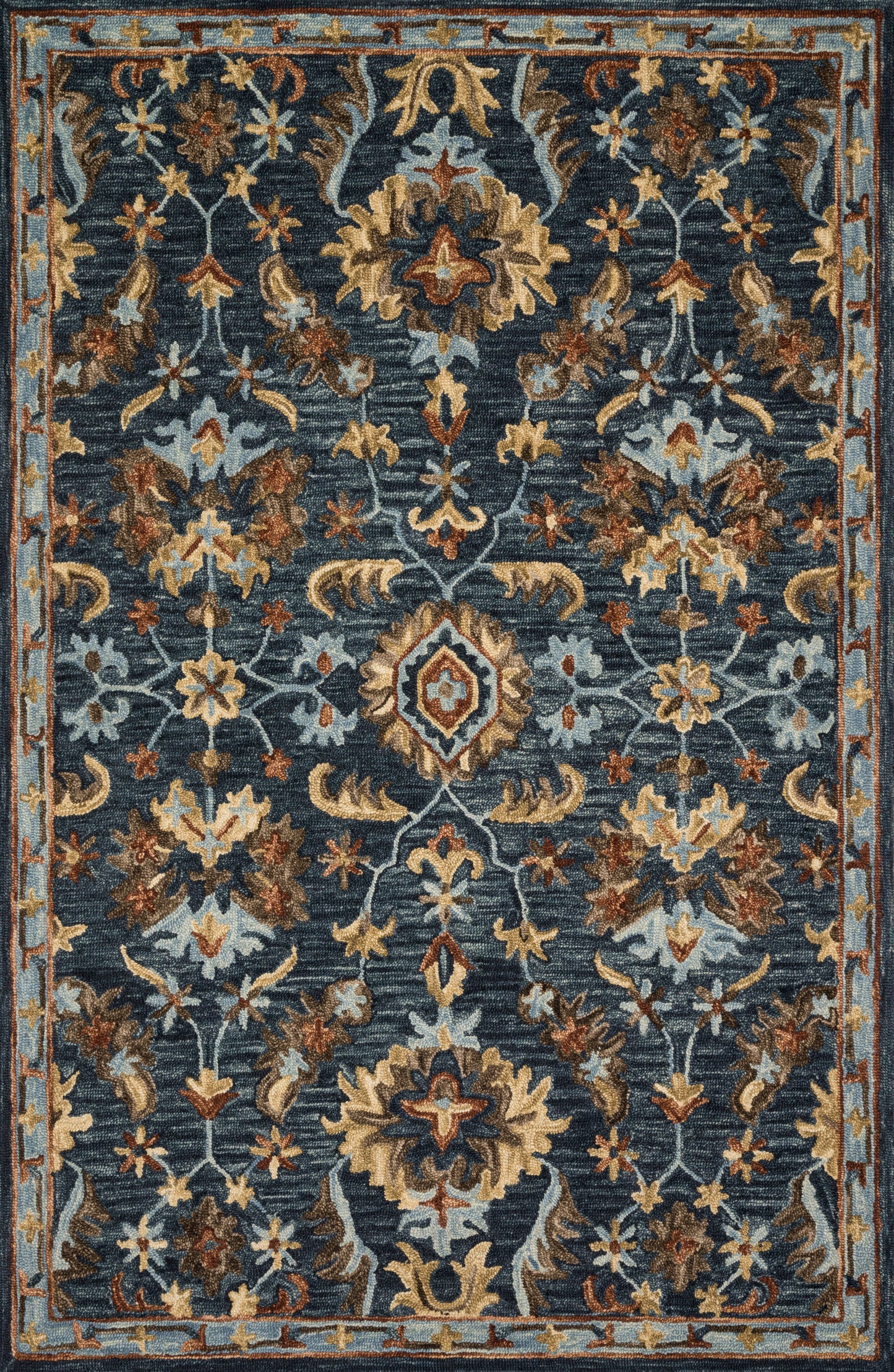 Loloi VICTORIA VK-14 Denim Multi Traditional Hooked Rug