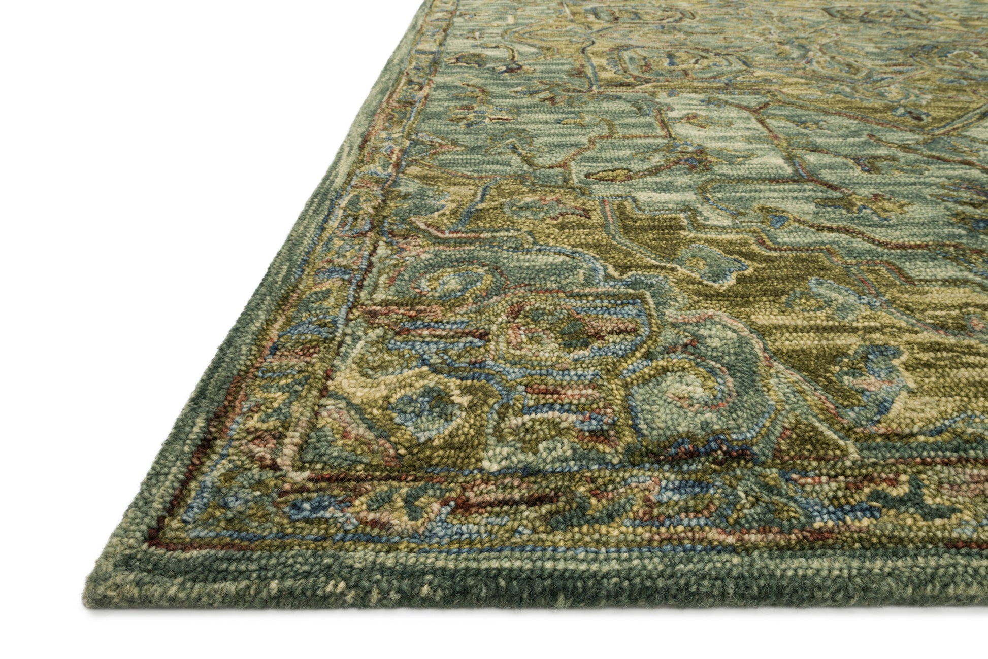 Loloi VICTORIA VK-20 Dark Green Tobacco Traditional Hooked Rug