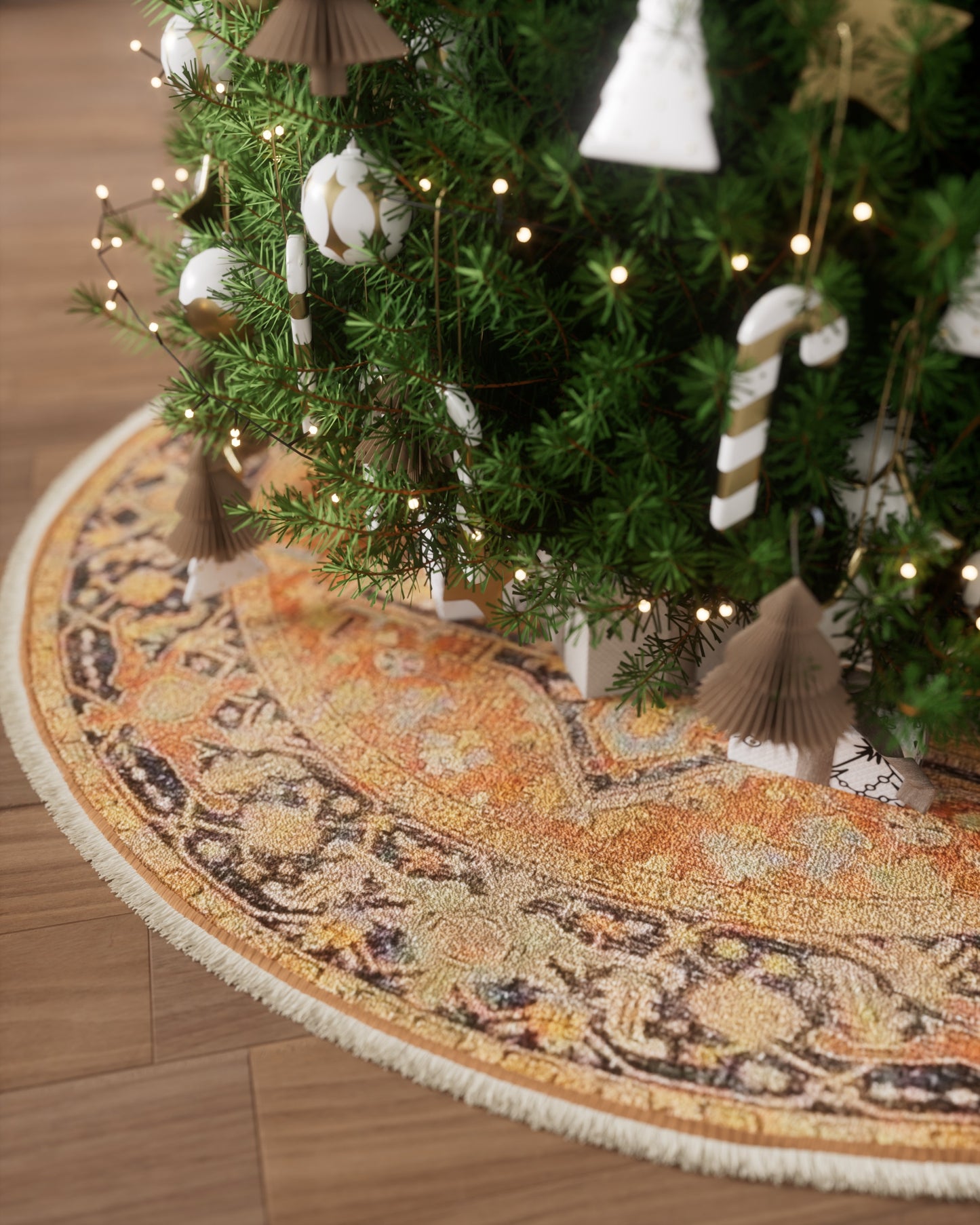 Momeni Vintage Tree Skirt  Red  Traditional