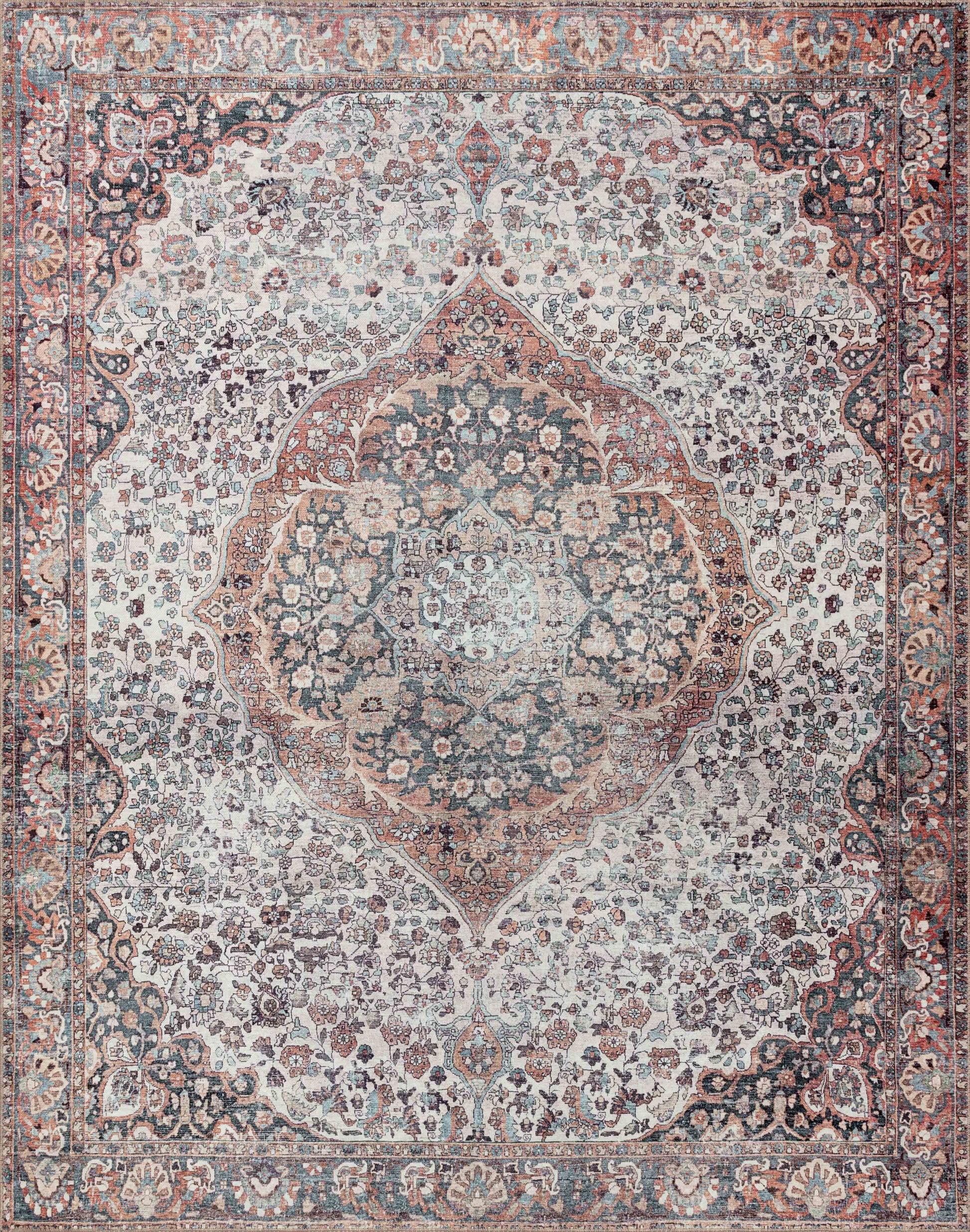 Loloi II Wynter WYN-01 Red Multi Traditional Power Loomed Rug