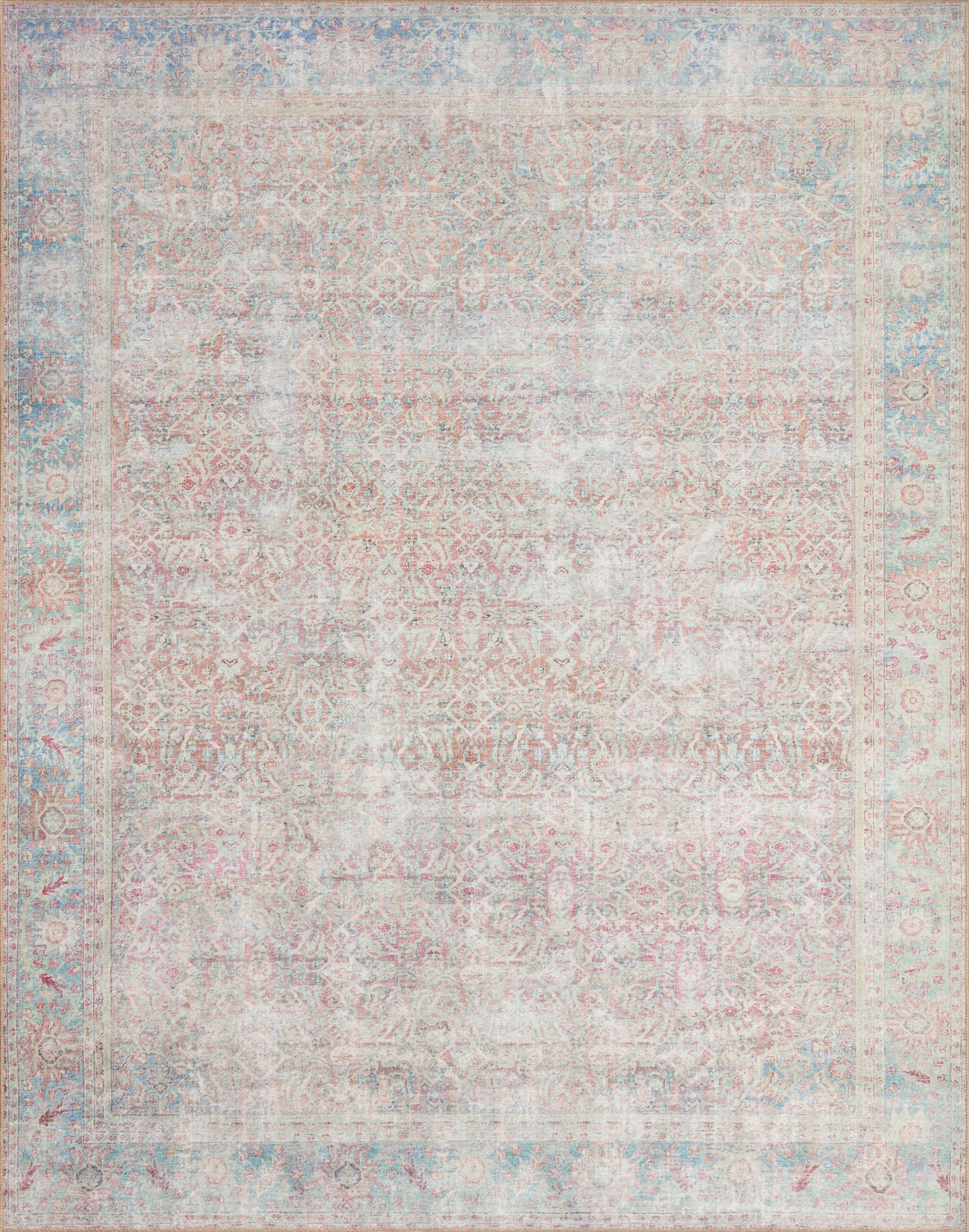 Loloi II Wynter WYN-04 Red Teal Traditional Power Loomed Rug