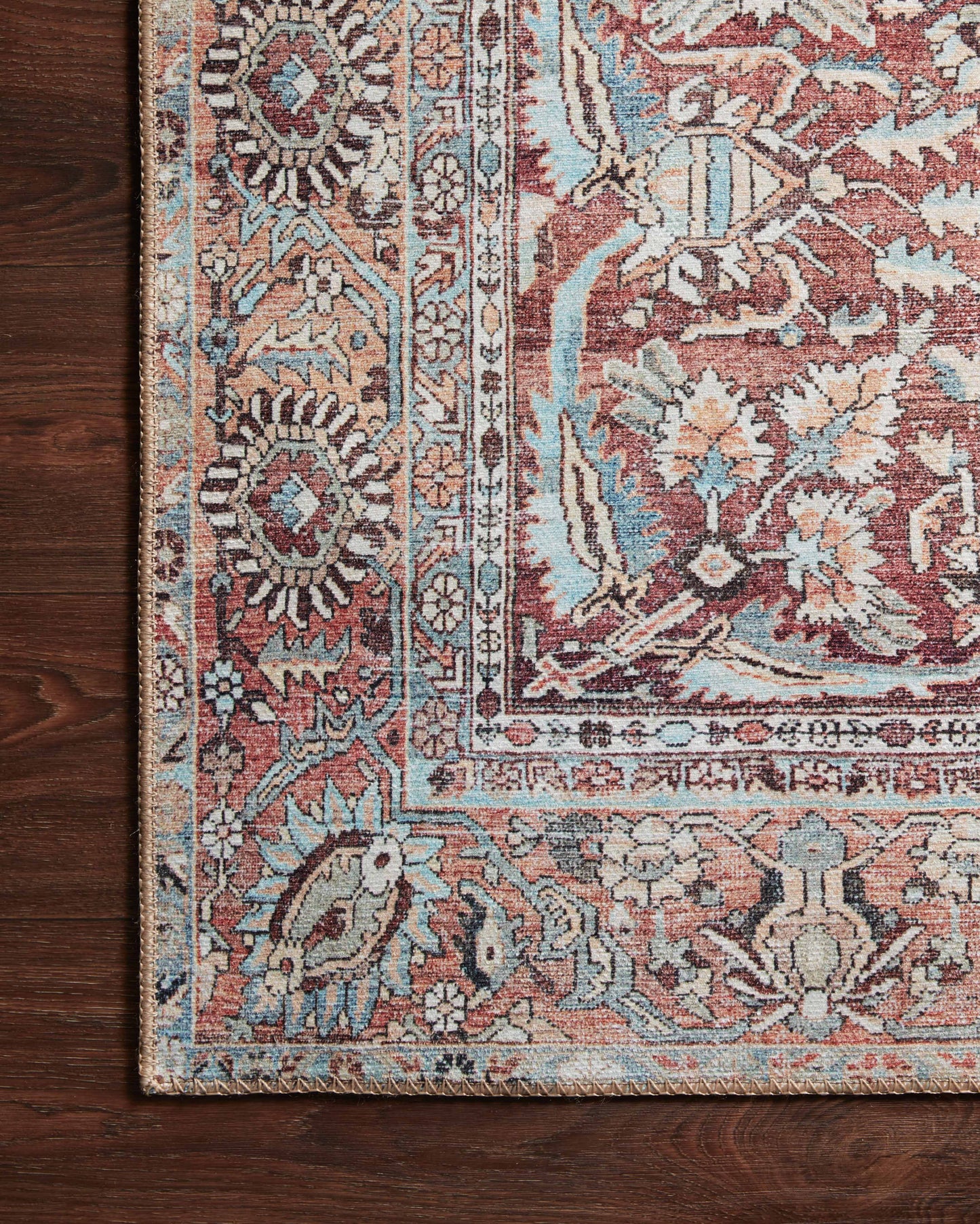 Loloi II Wynter WYN-05 Tomato Teal Traditional Power Loomed Rug