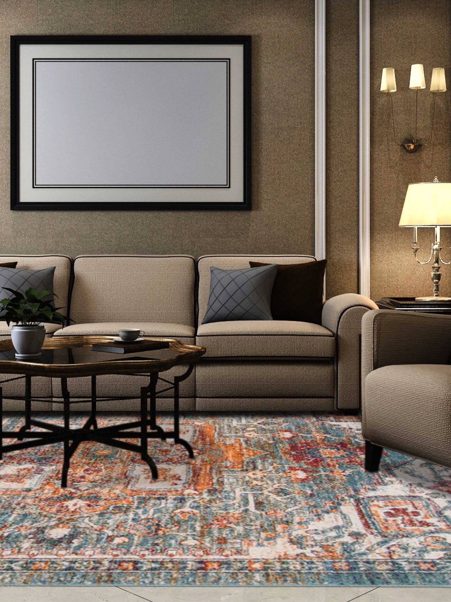 Limited Demi DS - 754 Teal Rust Traditional Machinemade Rug - Rugs - Limited - Atlanta Designer Rugs