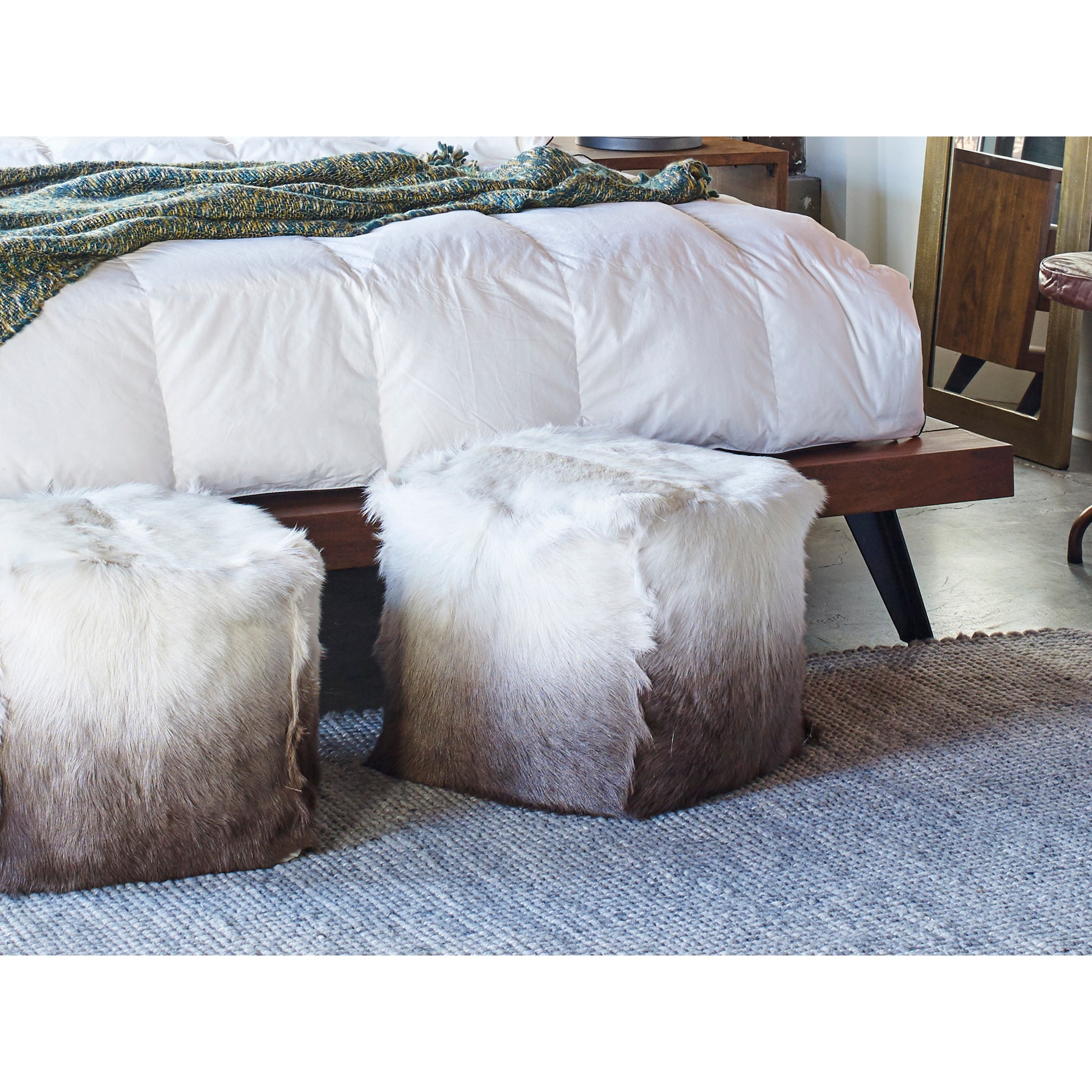 Moes Home Pillows Goat Fur Brown  Furniture