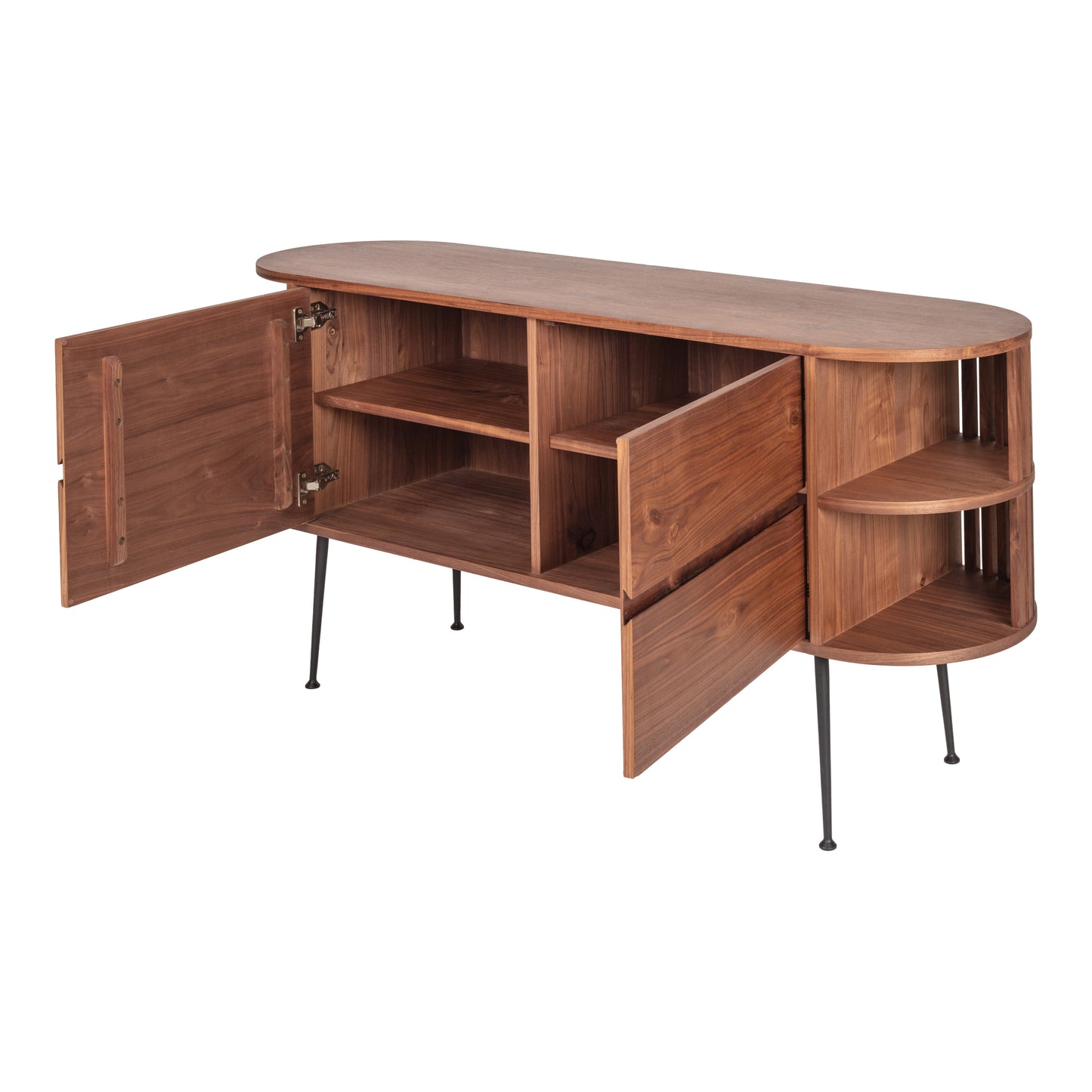 Moes Home Sideboards Henrich Brown Mid-Century Modern Furniture