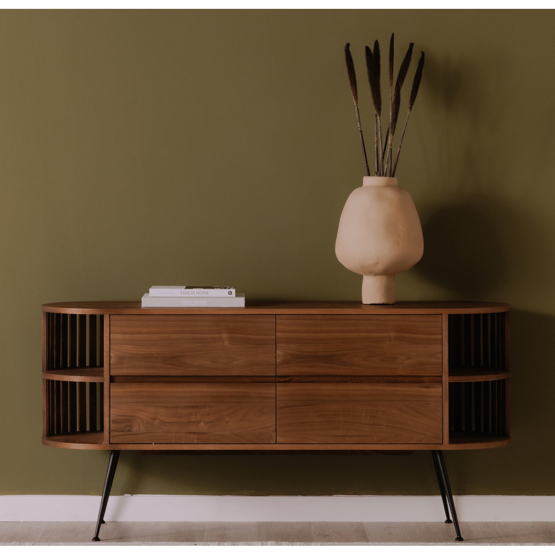 Moes Home Sideboards Henrich Brown Mid-Century Modern Furniture