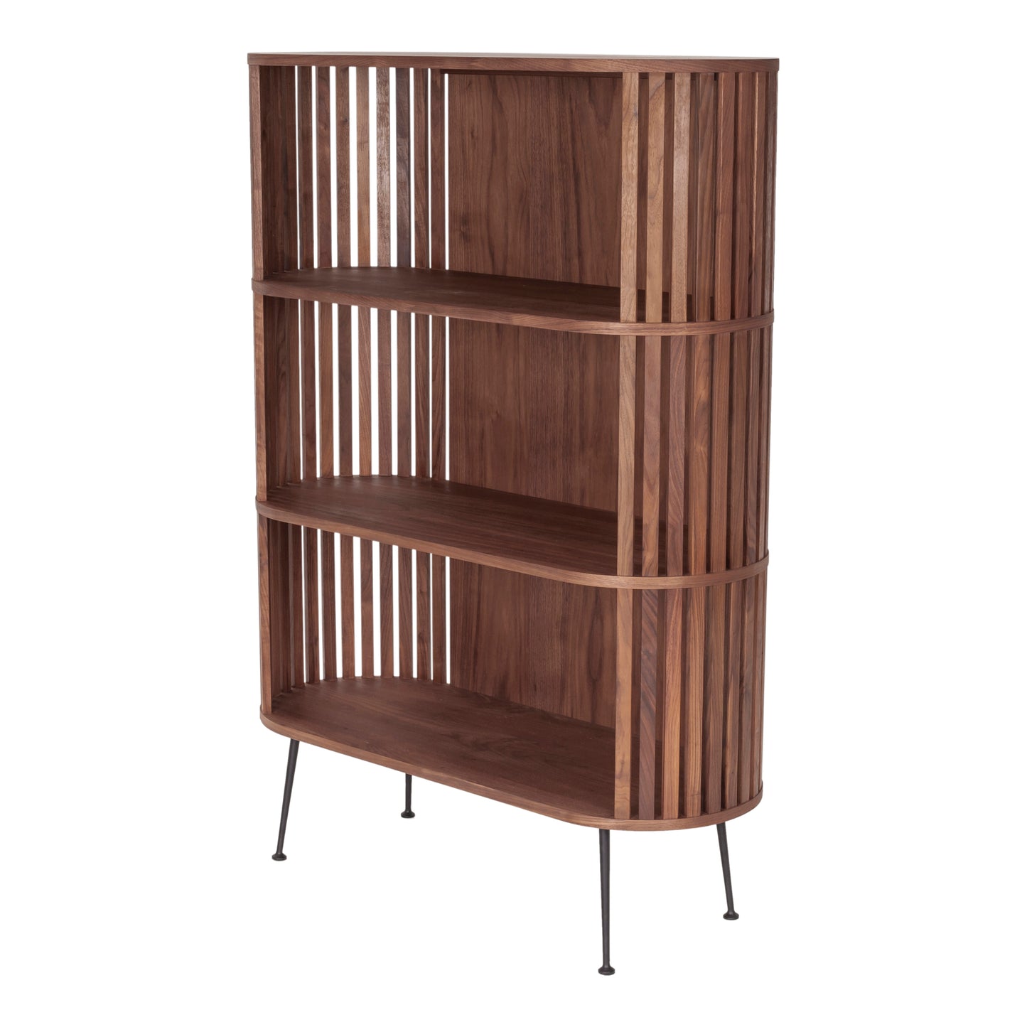 Moes Home Bookshelves Henrich Brown Mid-Century Modern Furniture