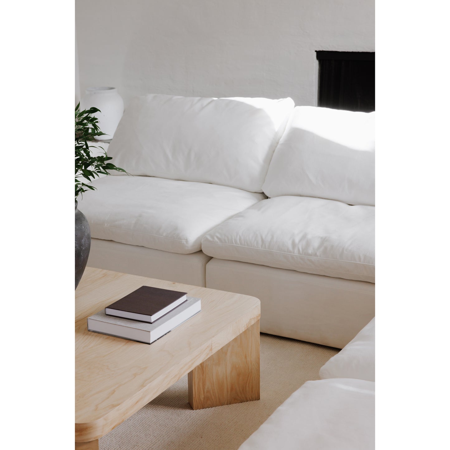 Moes Home Ottomans Clay White Scandinavian Furniture