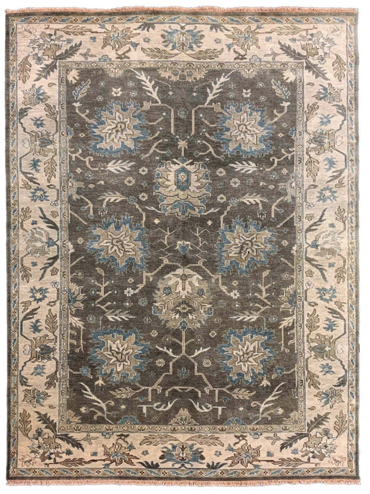 Artisan Cameron Charcoal Ivory Traditional Knotted Rug - Rugs - Artisan - Atlanta Designer Rugs