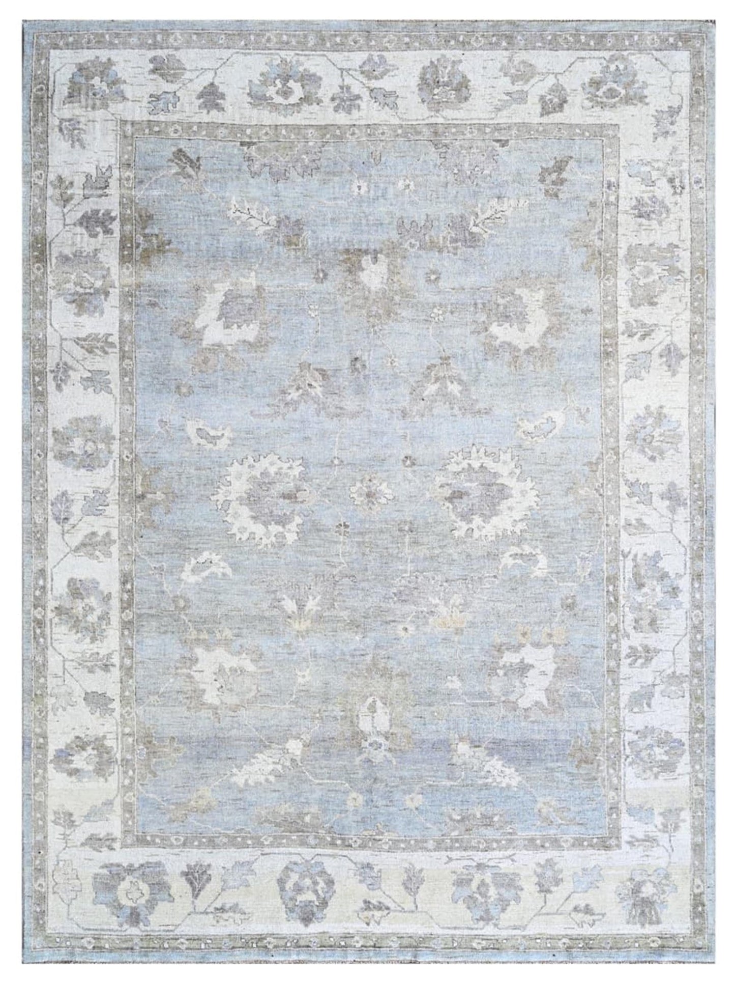 Artisan Julie Sage Green Ivory Transitional Knotted Rug - Rugs - Artisan - Atlanta Designer Rugs