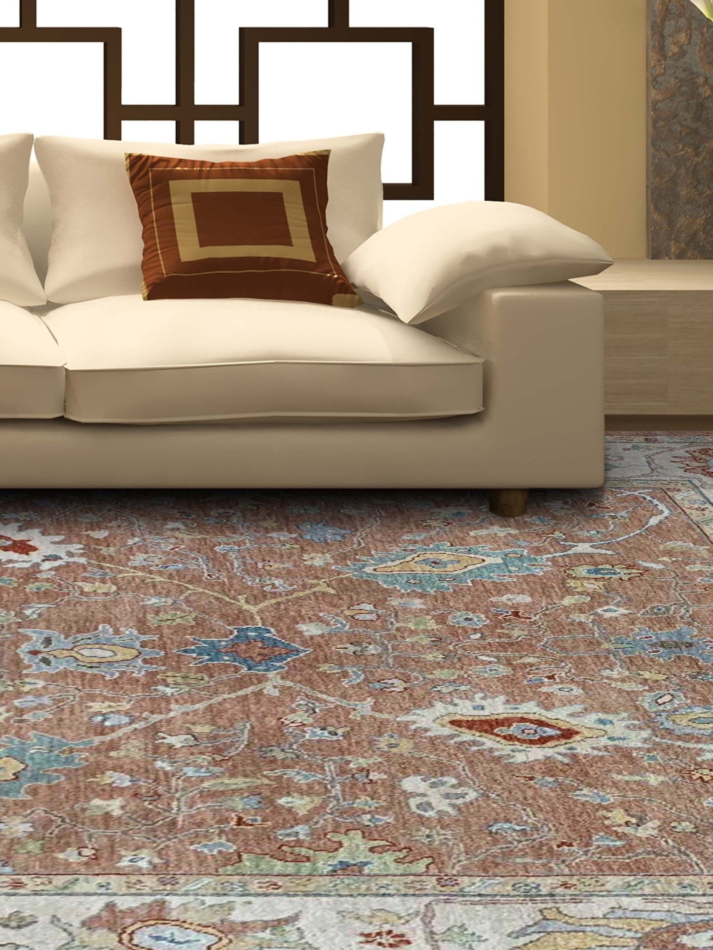 Artisan Julie Rose Beige Traditional Knotted Rug - Rugs - Artisan - Atlanta Designer Rugs