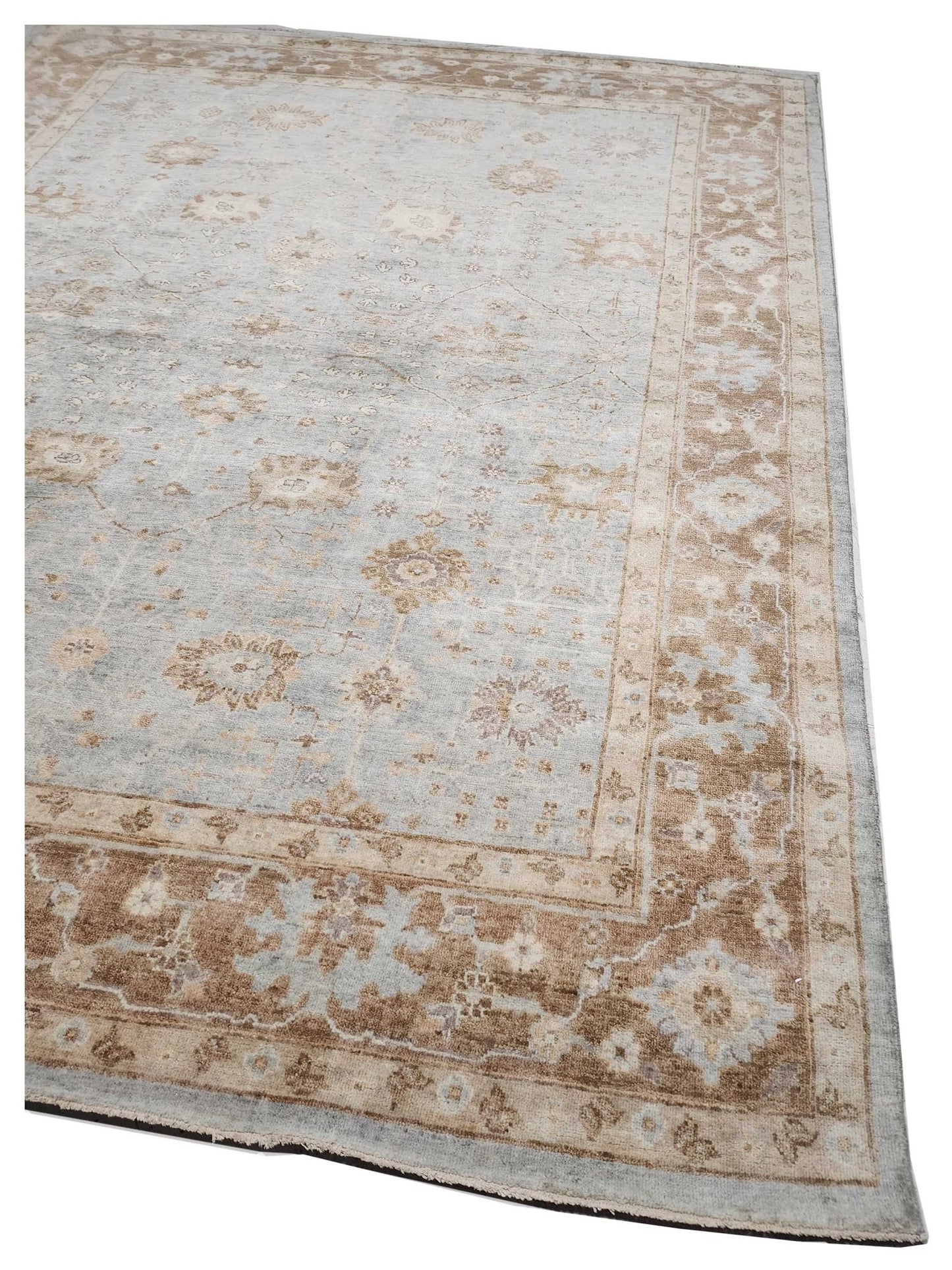 Artisan Julie Sage Green Rust Traditional Knotted Rug - Rugs - Artisan - Atlanta Designer Rugs