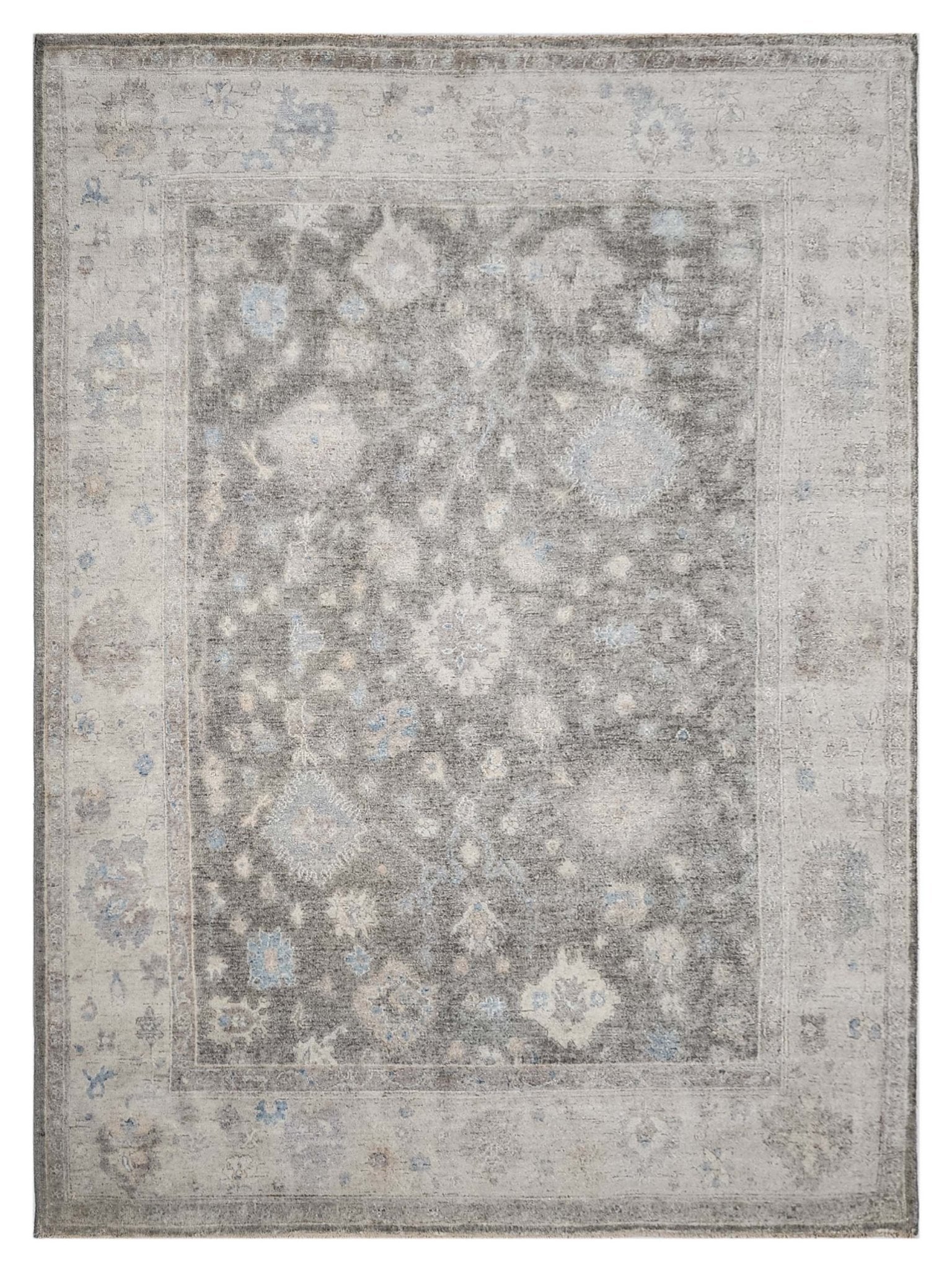 Artisan Julie Grey Silver Traditional Knotted Rug - Rugs - Artisan - Atlanta Designer Rugs