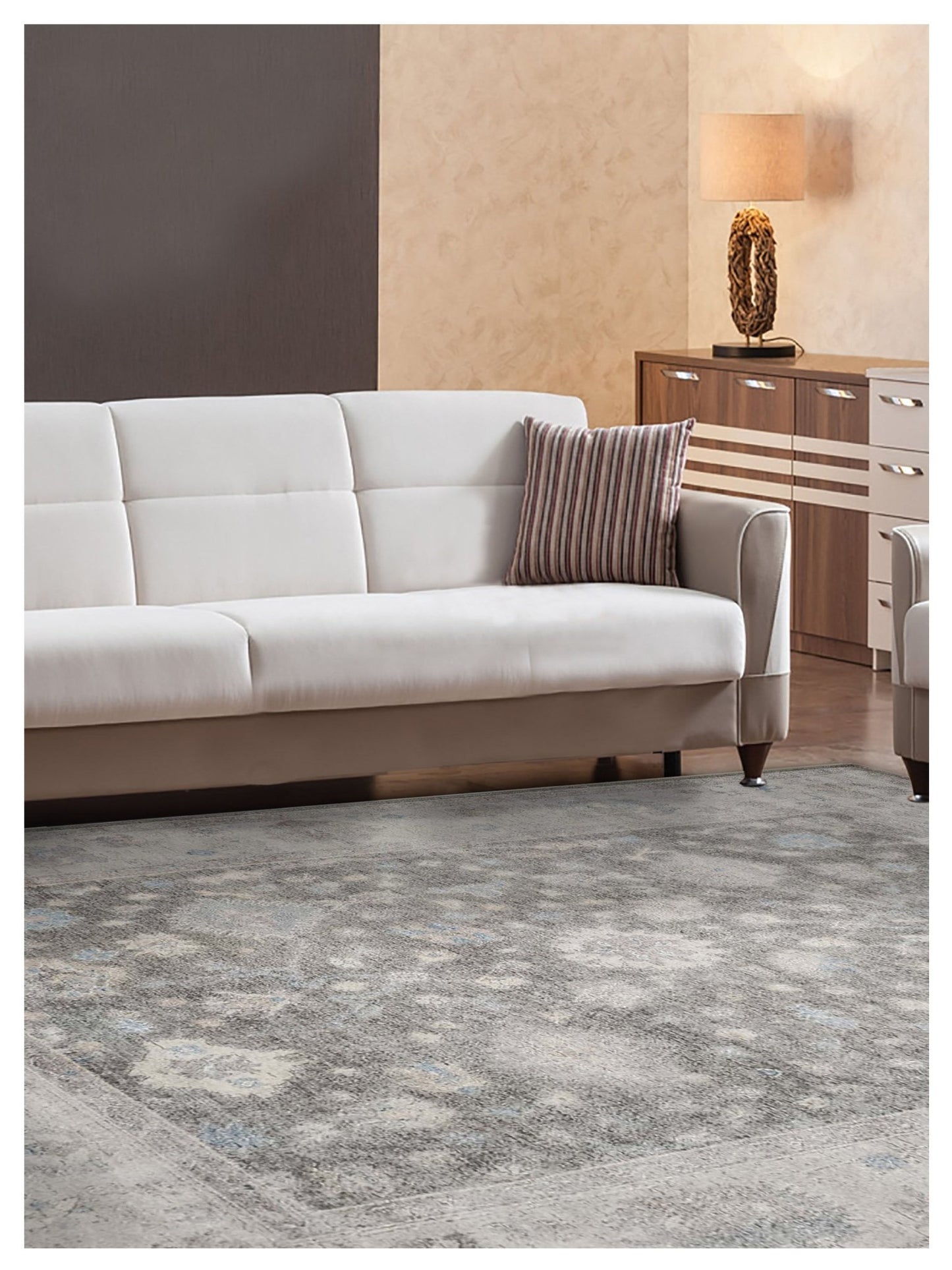 Artisan Julie Grey Silver Traditional Knotted Rug - Rugs - Artisan - Atlanta Designer Rugs