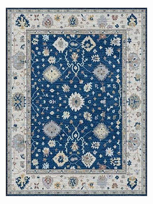 Artisan Julie Navy Silver Traditional Knotted Rug - Rugs - Artisan - Atlanta Designer Rugs