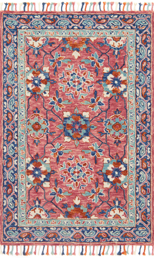 Loloi ZHARAH ZR-03 Rose Denim Transitional Hooked Rug