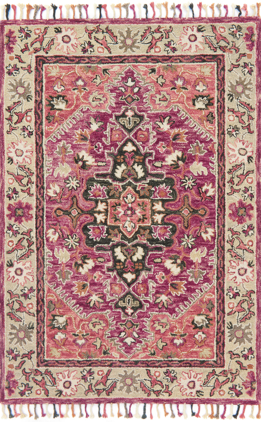 Loloi ZHARAH ZR-05 Raspberry Taupe Transitional Hooked Rug