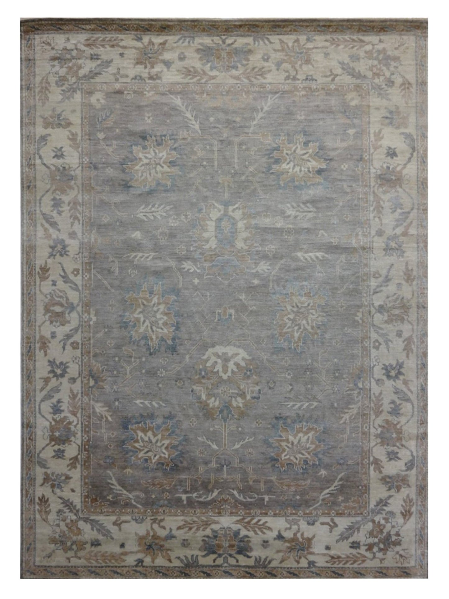 Artisan Audrey Lt.Grey Ivory Traditional Knotted Rug - Rugs - Artisan - Atlanta Designer Rugs