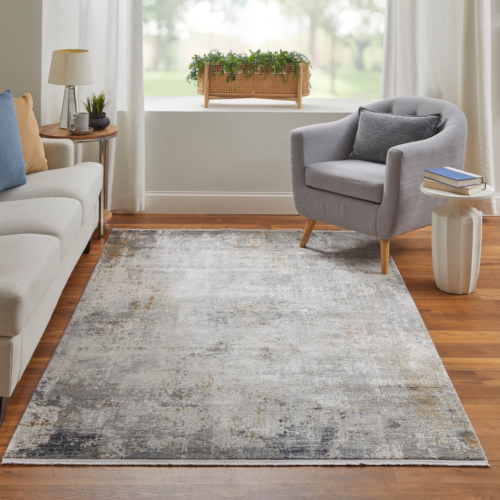 Feizy Cadiz 3892F Light Gray Ivory Modern/Industrial/Luxury & Gla Machine Woven Rug - Rugs - Feizy - Atlanta Designer Rugs