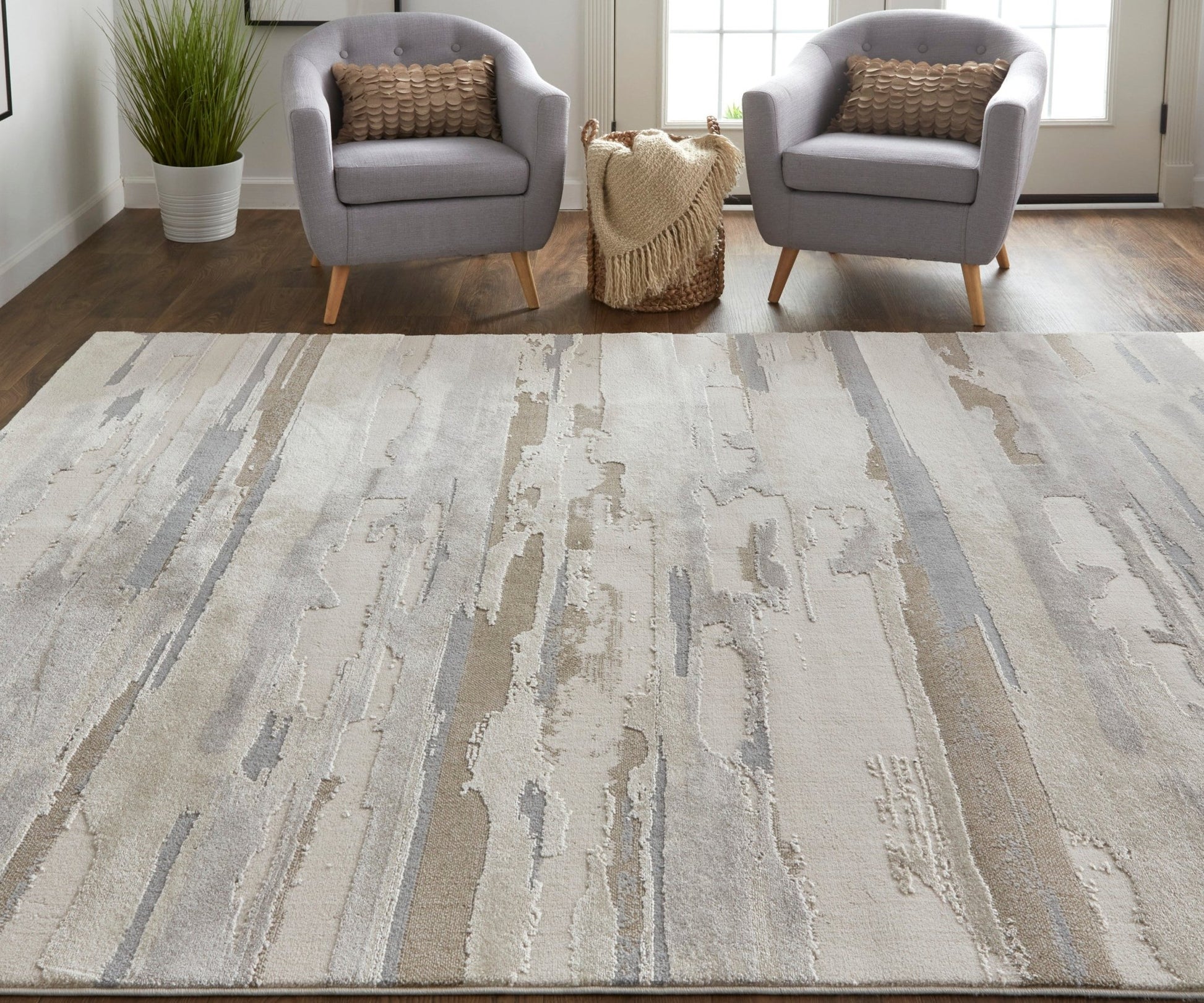 Feizy Vancouver 39FEF Ivory Modern/Industrial Rug - Rugs - Feizy - Atlanta Designer Rugs