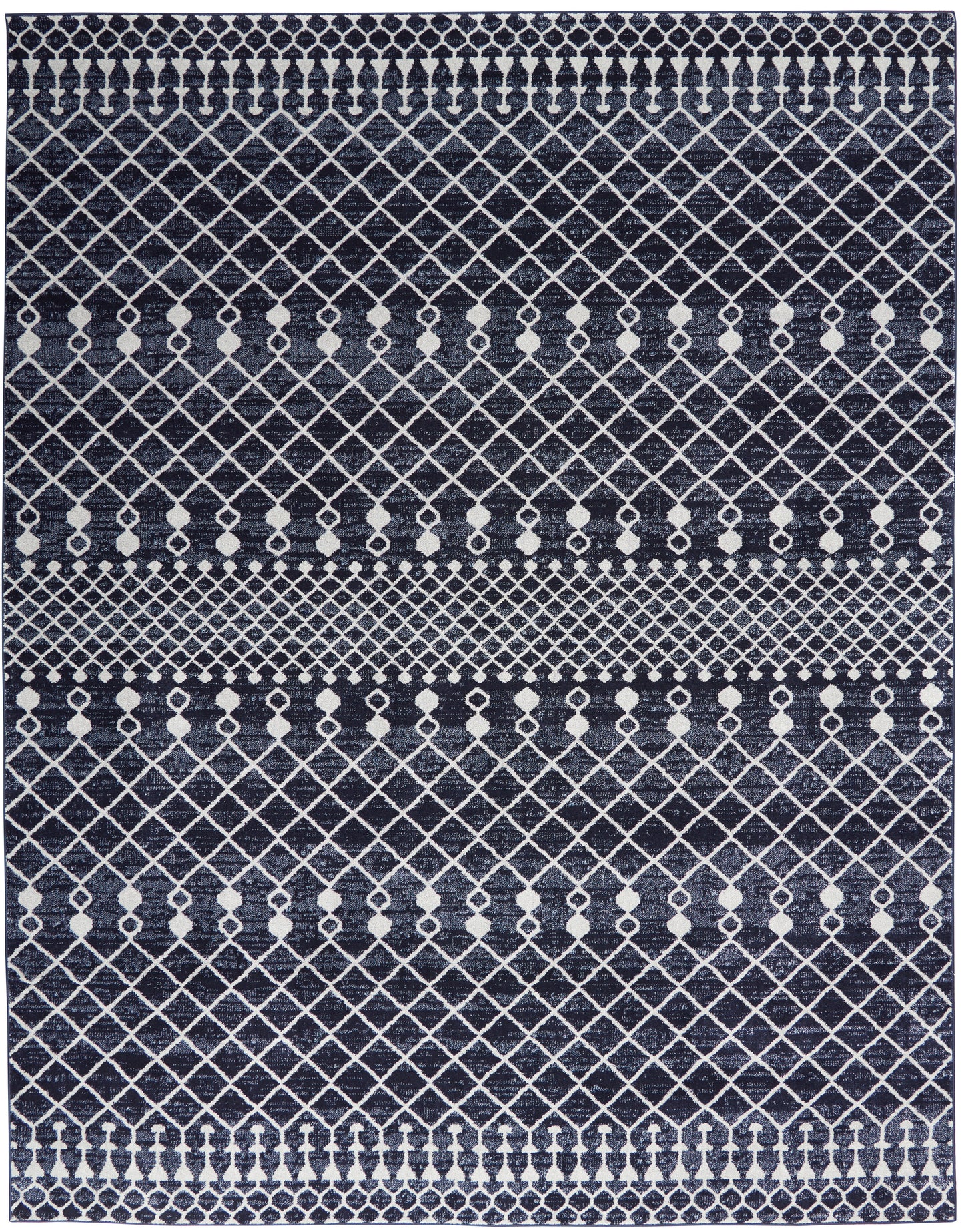 Nourison Home Palermo PMR03 Navy Grey Contemporary Power-Loomed Rug