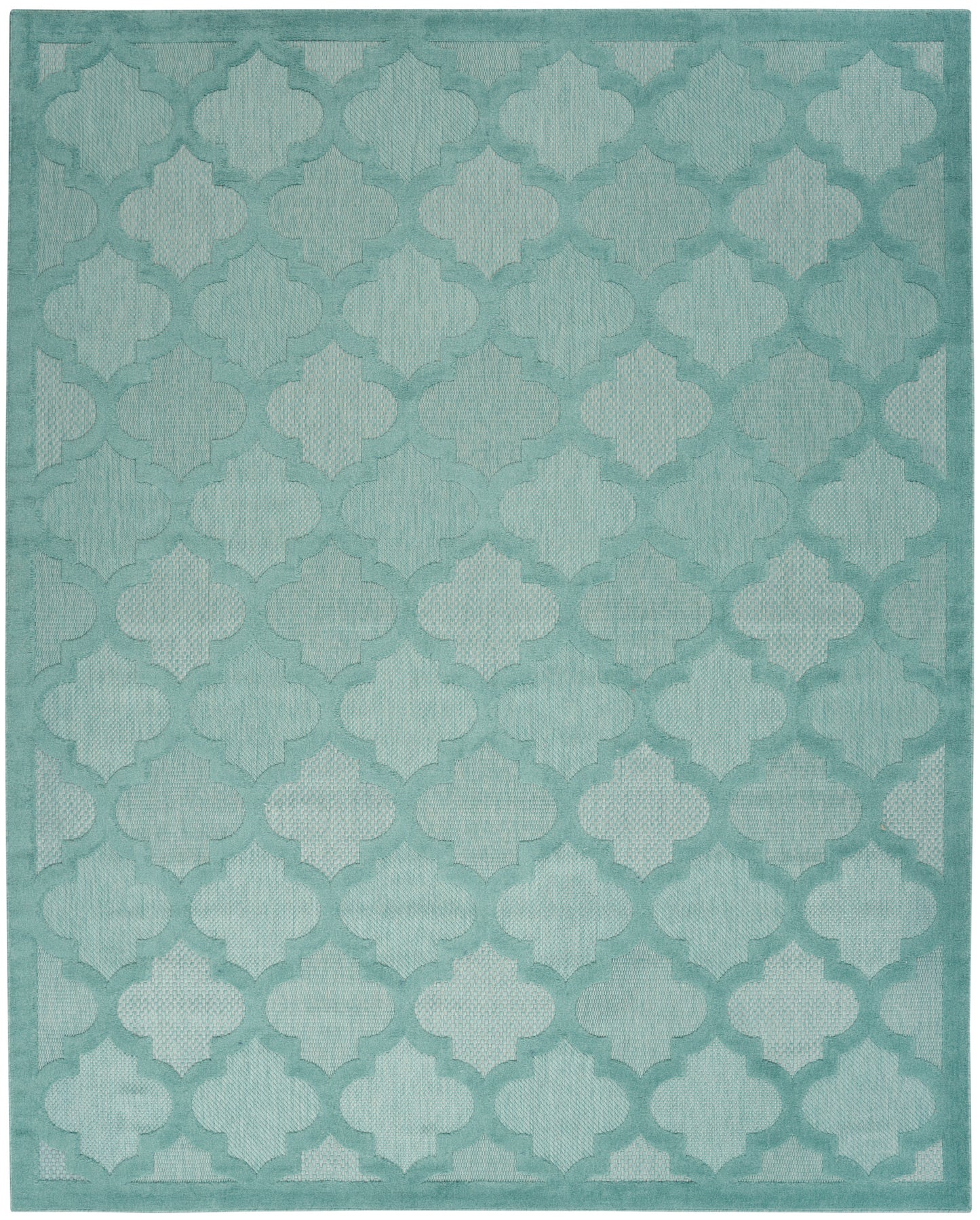 Nourison Home Easy Care NES01 Aqua Teal Contemporary Flat Weave Rug