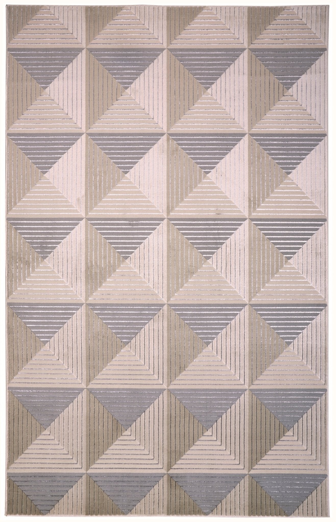 Feizy Micah 3044F Beige Gray Modern/Mid - Century Modern Machine Woven Rug - Rugs - Feizy - Atlanta Designer Rugs