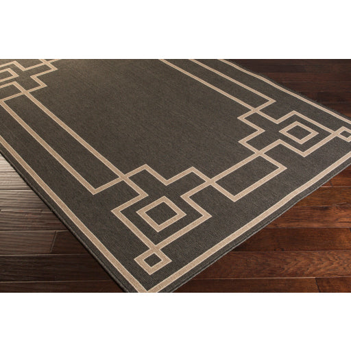 Surya Alfresco ALF-9630 Black Cottage Machinemade Rug