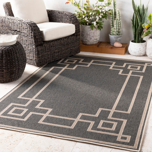 Surya Alfresco ALF-9630 Black Cottage Machinemade Rug