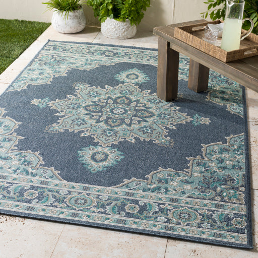 Surya Alfresco ALF-9670 Navy Traditional Machinemade Rug