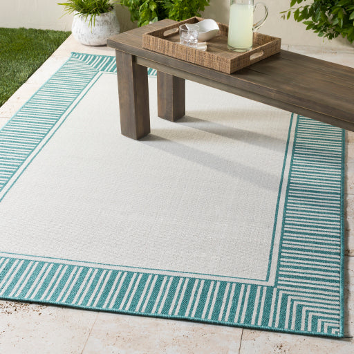 Surya Alfresco ALF-9680 Teal Cottage Machinemade Rug