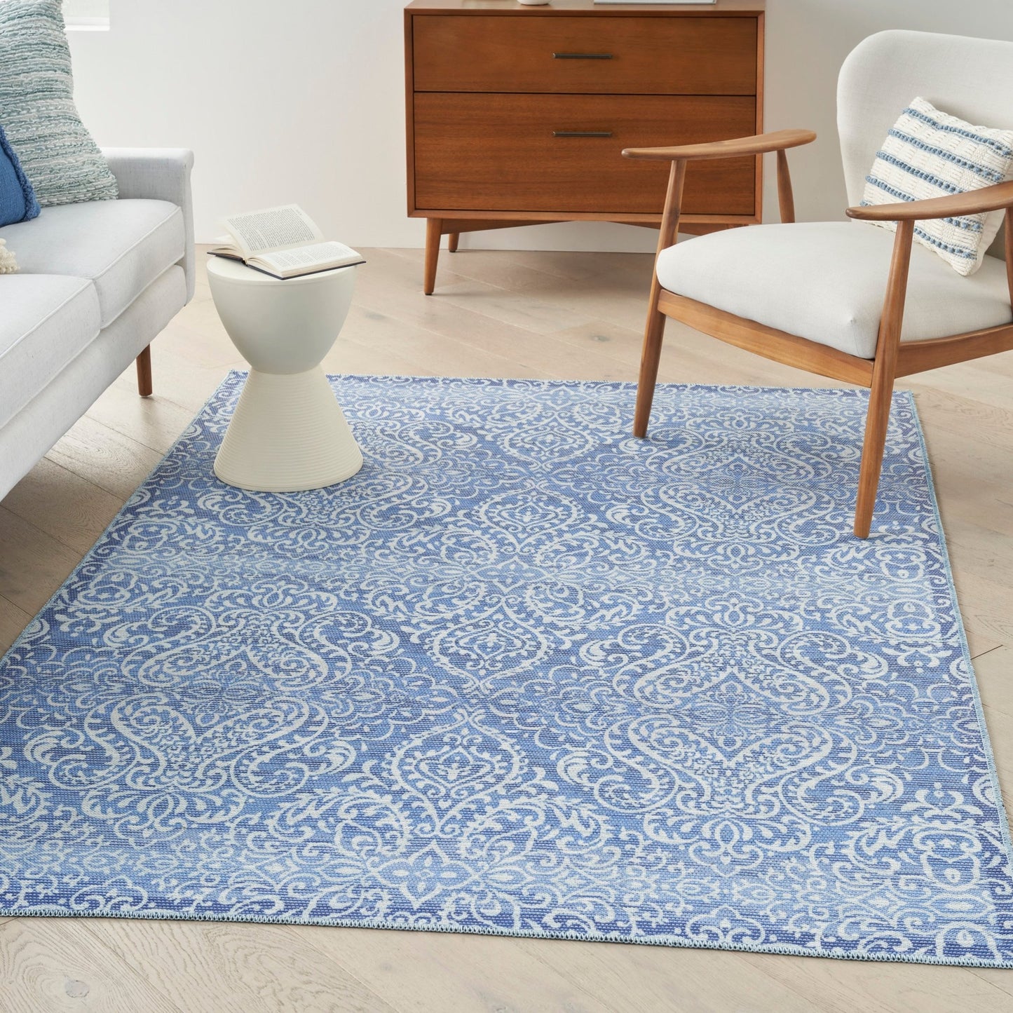 Waverly Washables Collection WAW03 Blue Contemporary Machinemade Rug - Rugs - Waverly - Atlanta Designer Rugs