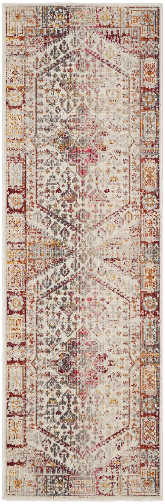 Nourison Home Vintage Kashan  Ivory Red  Traditional