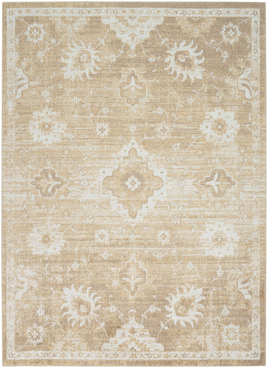 Nourison Home Astra Machine Washable  Ivory Gold  Traditional