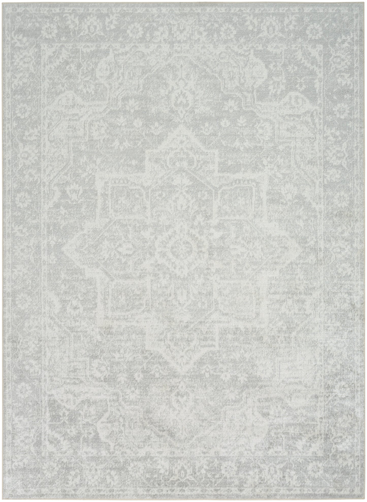 Nourison Home Astra Machine Washable ASW12 Grey Traditional Power-Loomed Rug