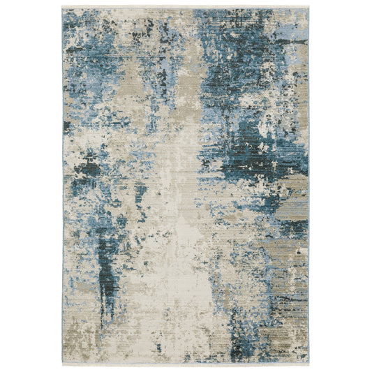 Oriental Weavers Bauer 041L2 Blue Beige Casual Power-Loomed Rug