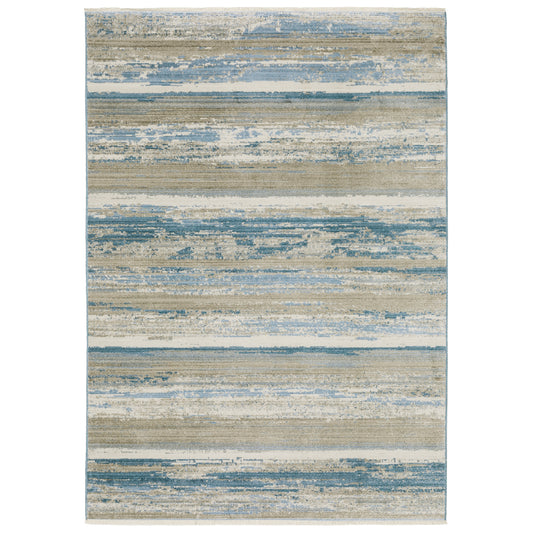 Oriental Weavers Bauer 042L2 Blue Beige Casual Power-Loomed Rug