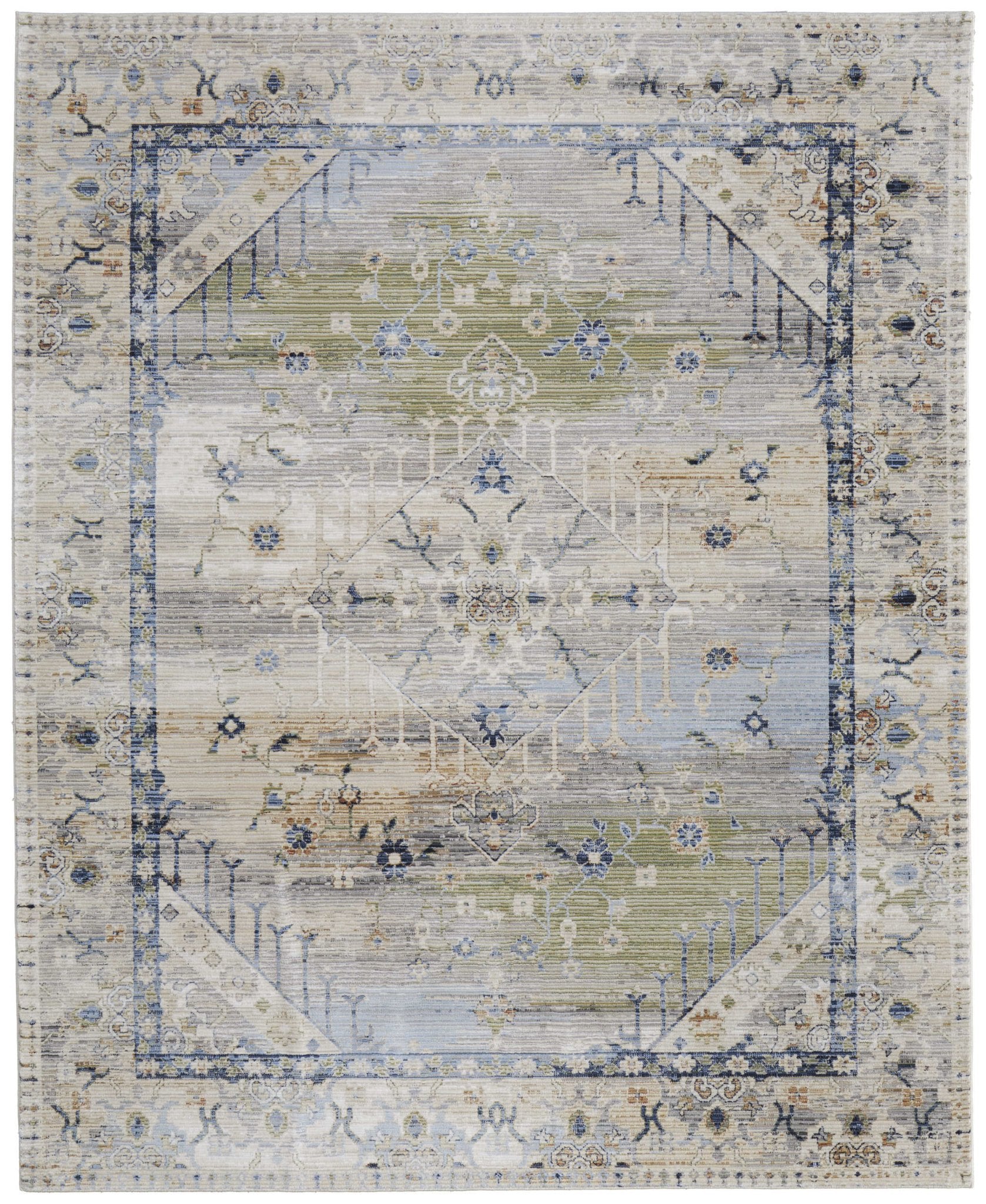 Feizy Melrose 39NZF Ivory Green Transitional/Bohemian & Eclect Machinemade Rug - Rugs - Feizy - Atlanta Designer Rugs