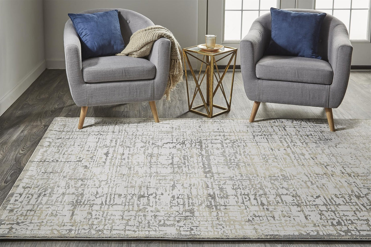 Feizy Waldor 3683F Beige Modern/Industrial Machine Woven Rug - Rugs - Feizy - Atlanta Designer Rugs