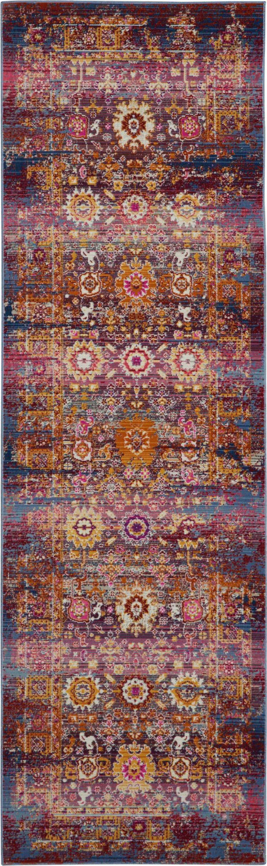 Nourison Home Vintage Kashan  Red Multicolor  Traditional