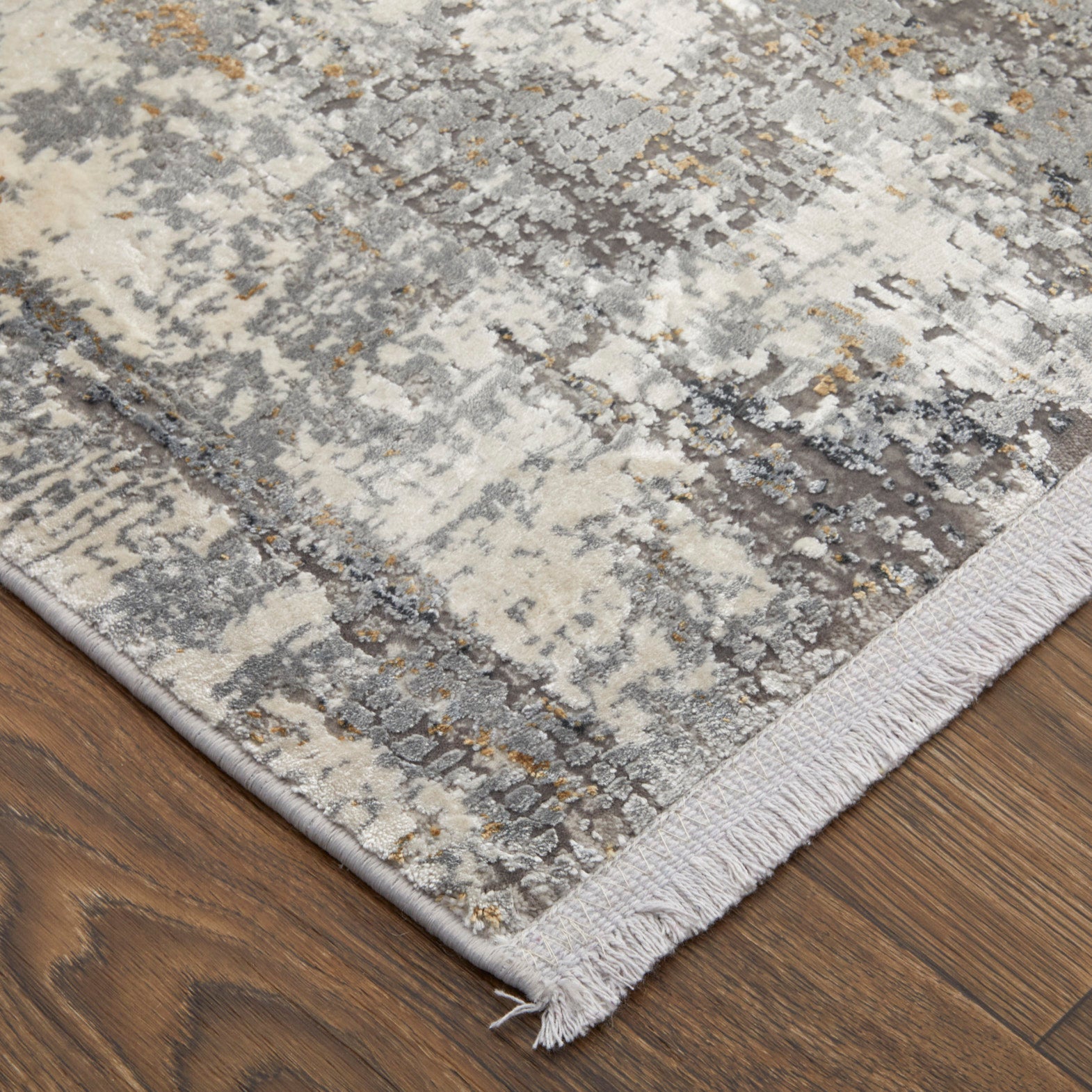 Feizy Cadiz 3887F Ivory Gray Modern/Casual/Industrial Machine Woven Rug - Rugs - Feizy - Atlanta Designer Rugs