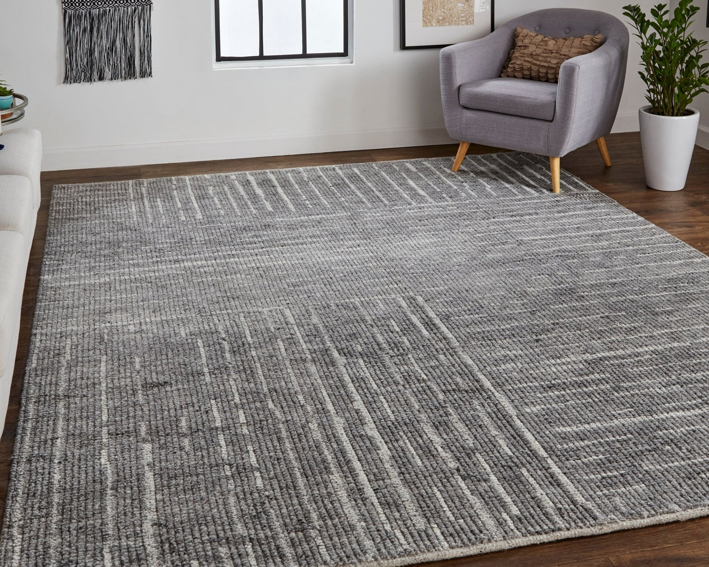 Feizy Alford 6913F Charcoal Modern/Mid - Century Modern/Indu Hand Knotted Rug - Rugs - Feizy - Atlanta Designer Rugs