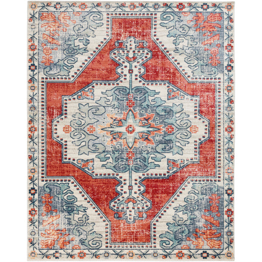 Surya Bohemian BOM-2300 Red Traditional Machinemade Rug