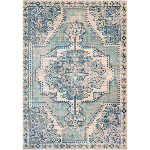 Surya Bohemian BOM-2301 Teal Traditional Machinemade Rug