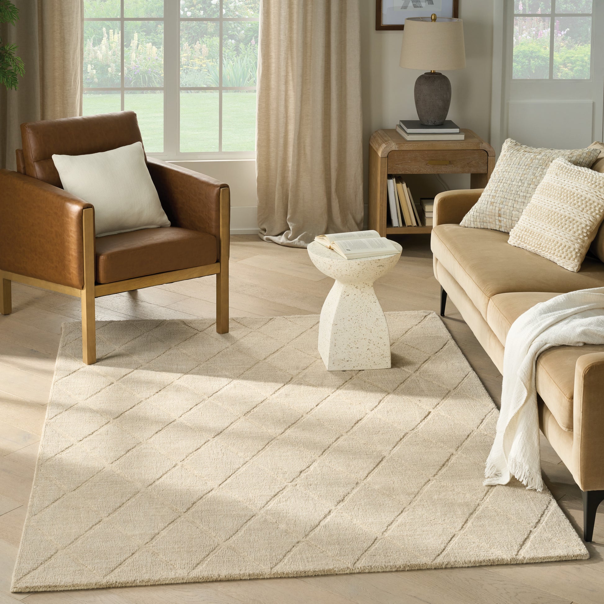 Nourison Home Wool Haven  Beige  Contemporary