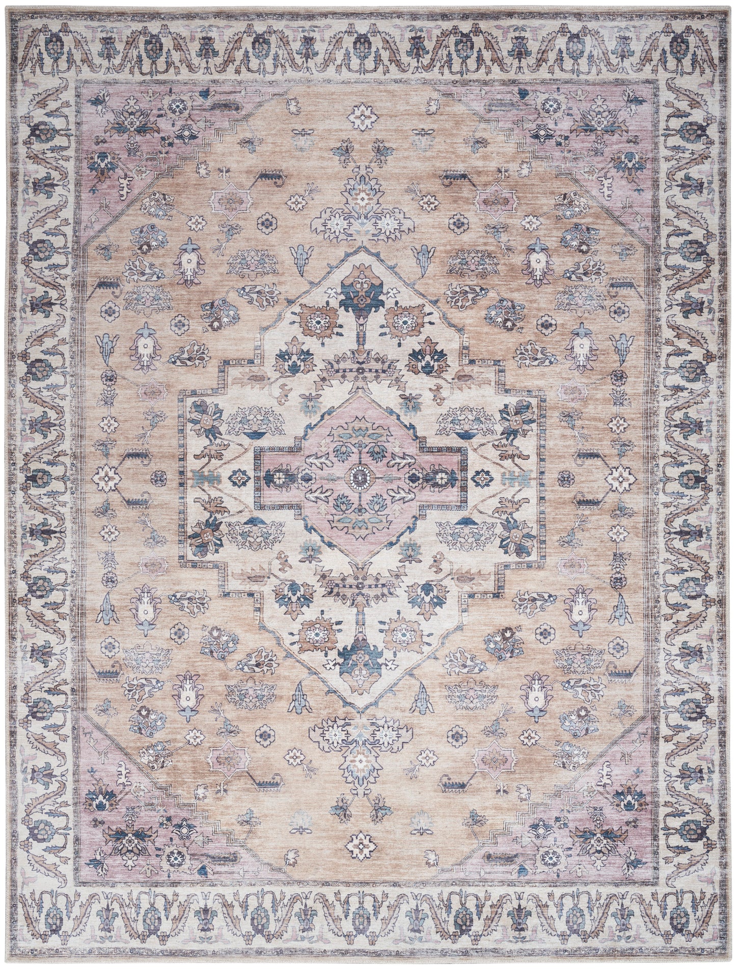 Nourison Home Grand Washables GRW03 Beige Multicolor Traditional Power-Loomed Rug