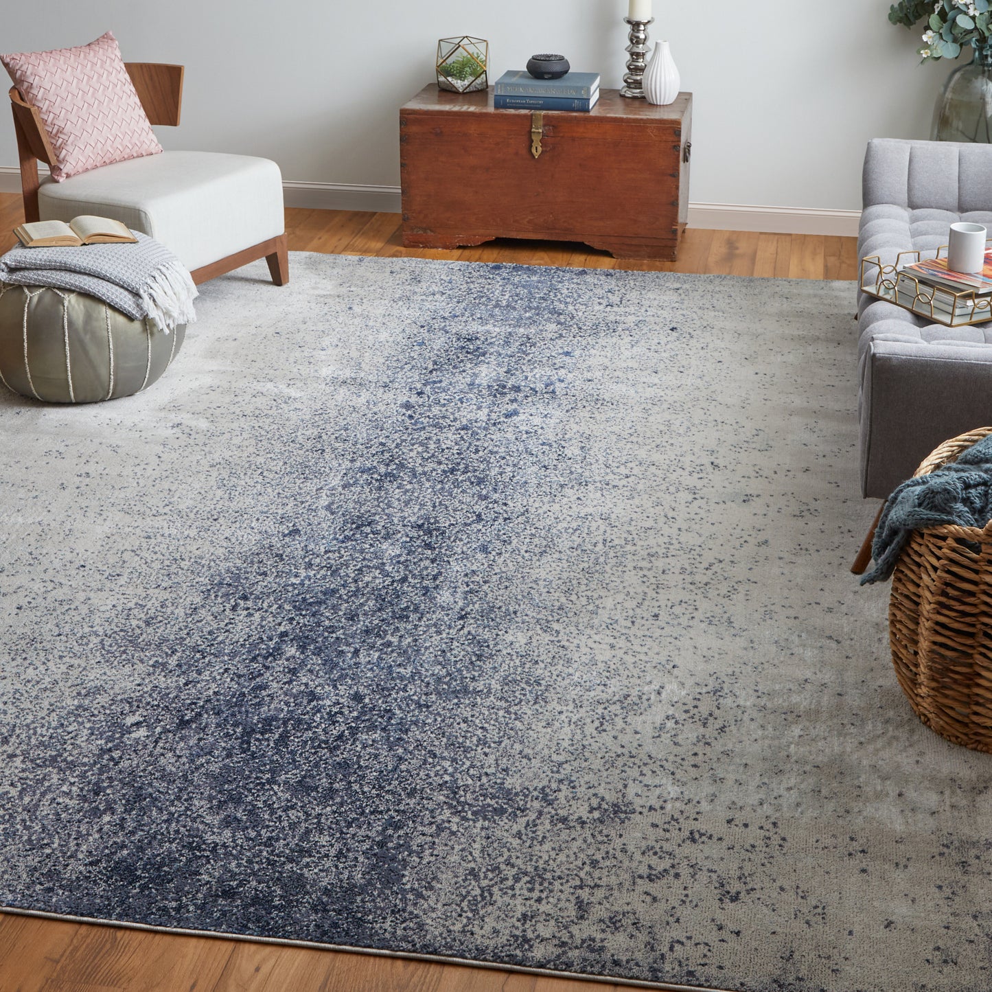 Feizy Astra 39L2F Ivory Blue Transitional/Industrial/Casual Machine Woven Rug - Rugs - Feizy - Atlanta Designer Rugs