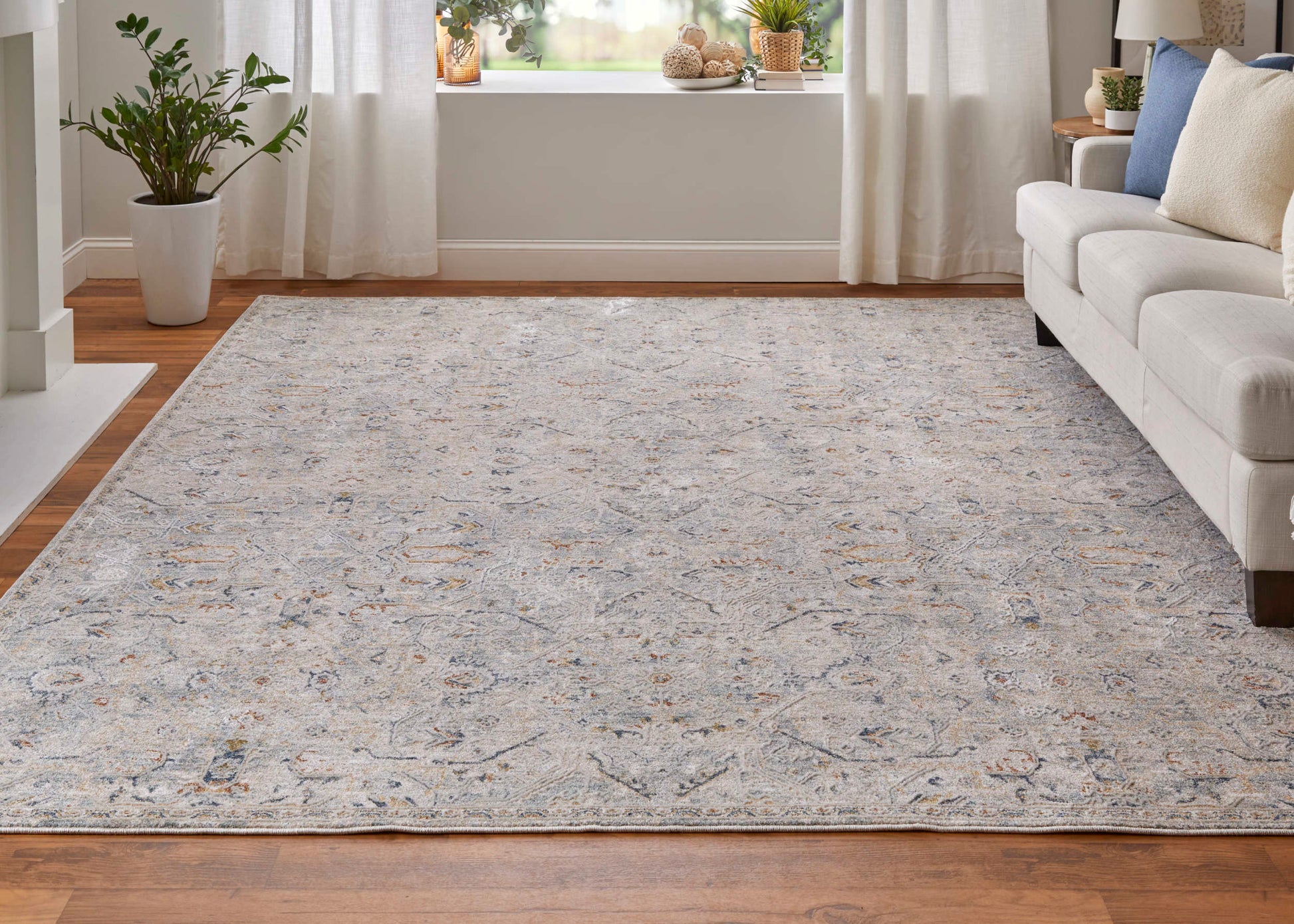 Feizy Pasha 39M6F Ivory Multi Transitional/Bohemian & Eclect Machinemade Rug - Rugs - Feizy - Atlanta Designer Rugs