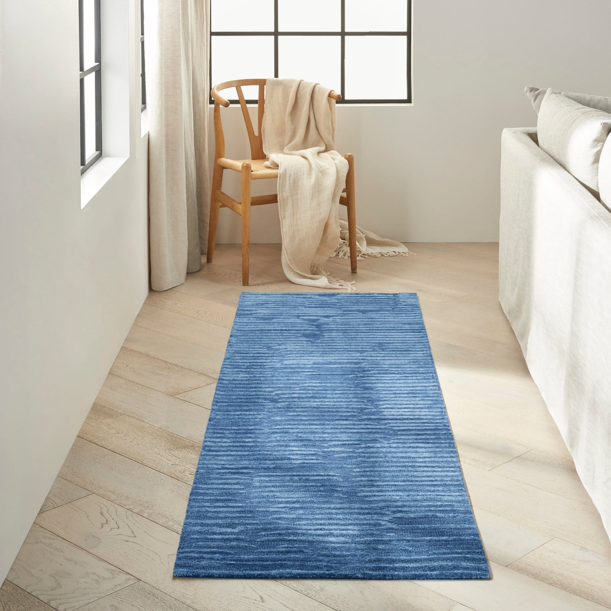 Calvin Klein Ck010 Linear LNR01 Blue Contemporary Tufted Rug - Rugs - Calvin Klein - Atlanta Designer Rugs