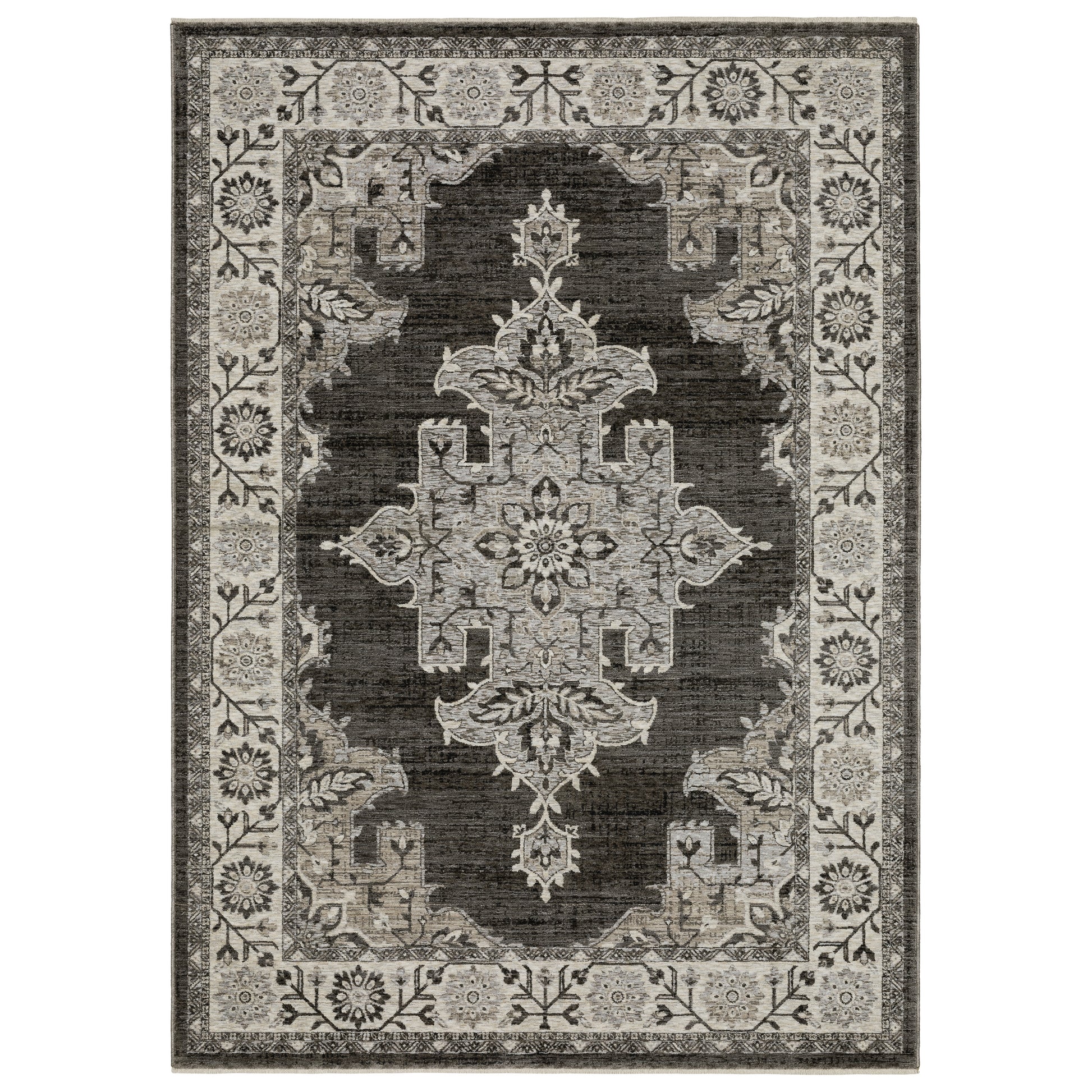 Oriental Weavers Chamberlain CH08B Grey Traditional Machine-Print Rug